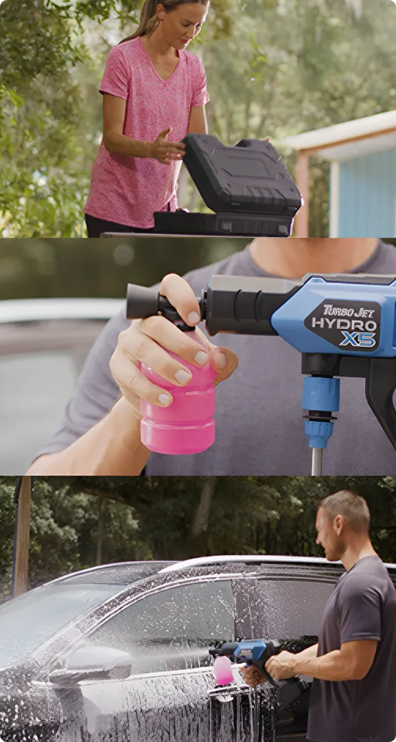 how to use hydro x5 pressure washer